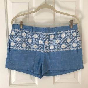 Madewell Blue Embroidered Women Shorts